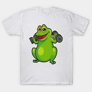 Frog at shoulder training with Dumbbells T-Shirt